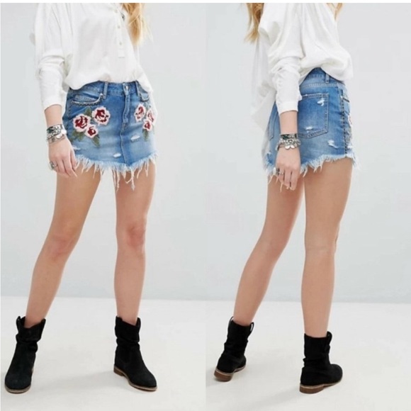 Free People Embroidered Mini Skirt - Picture 2 of 7